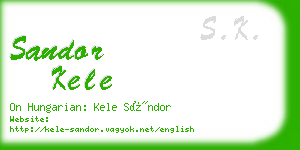 sandor kele business card